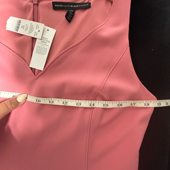 White House Black Market Flounce coral dress size 10 NWT’s - Picture 9 of 13